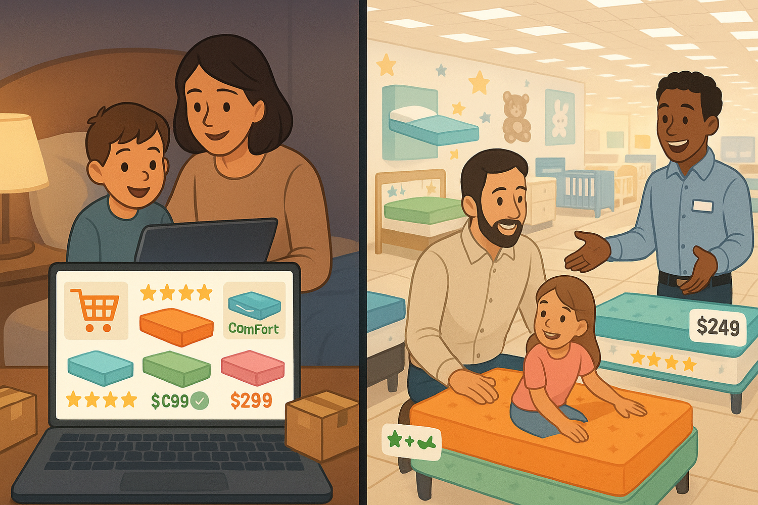 Mattress Shopping for Kids: Online vs In-Store: What Works Best?