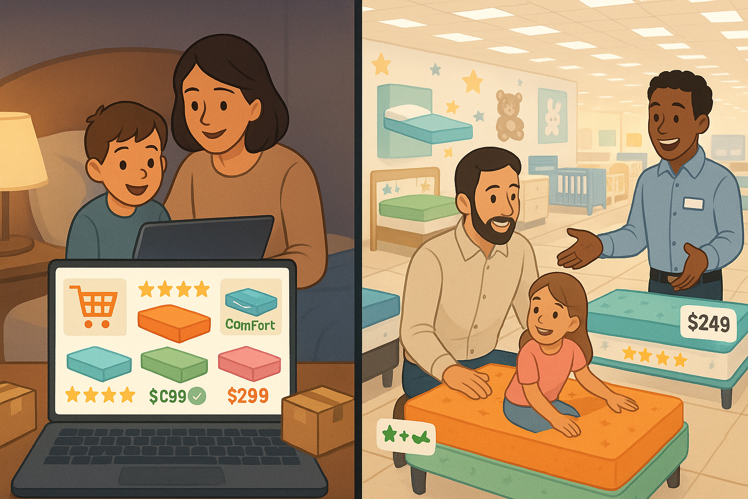 Mattress Shopping for Kids: Online vs In-Store: What Works Best?